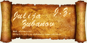Julija Zubanov vizit kartica